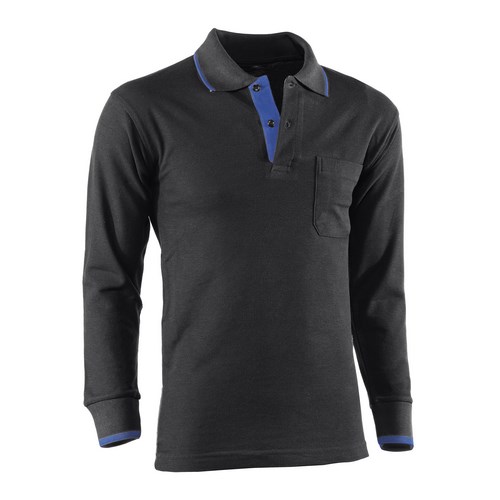 617 POLO M/L NEGRO AZULIN S